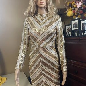 Mini long sleeve turtleneck dress Small